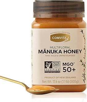 Manuka Honey MGO 50+ Multifloral - Raw Manuka Honey New Zealand, Pure & Unpasteurized for Tea & Wellness, Superfood Sugar Alternative, Wild, Non-GMO - 500g (17.6 oz)