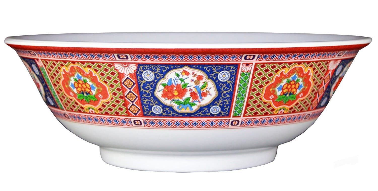 Thunder Group, Melamine Oriental Pho Noodle Soup Bowl - 36 Ounce - Peacock Design