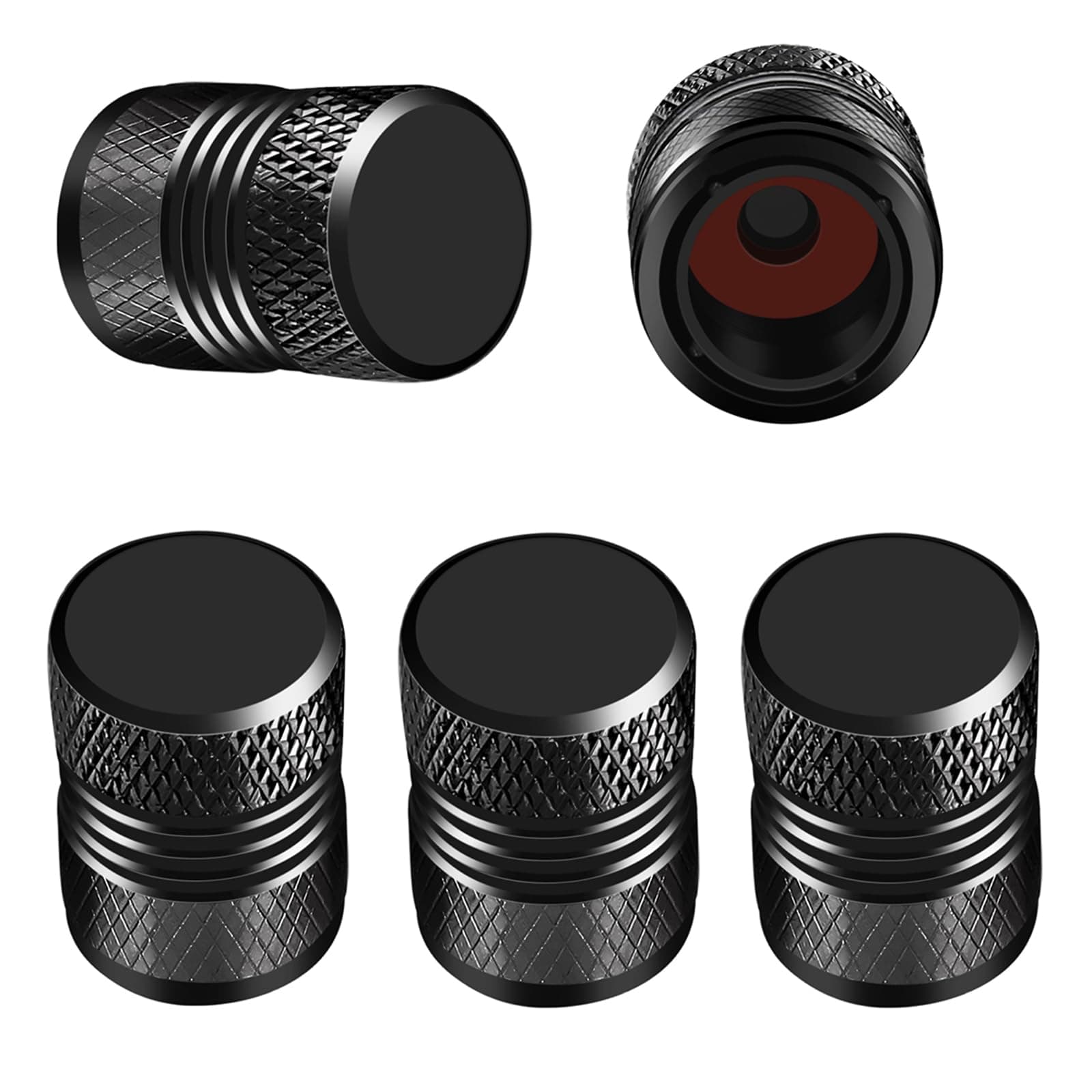 GODESONTire Valve Caps Black,Tire caps with Plastic Liner and O Rubber Ring Corrosion Resistant Leak-Proof,Universal Valve stem caps for Cars,SUVs,Bike and Bicycle,Trucks,Motorcycles