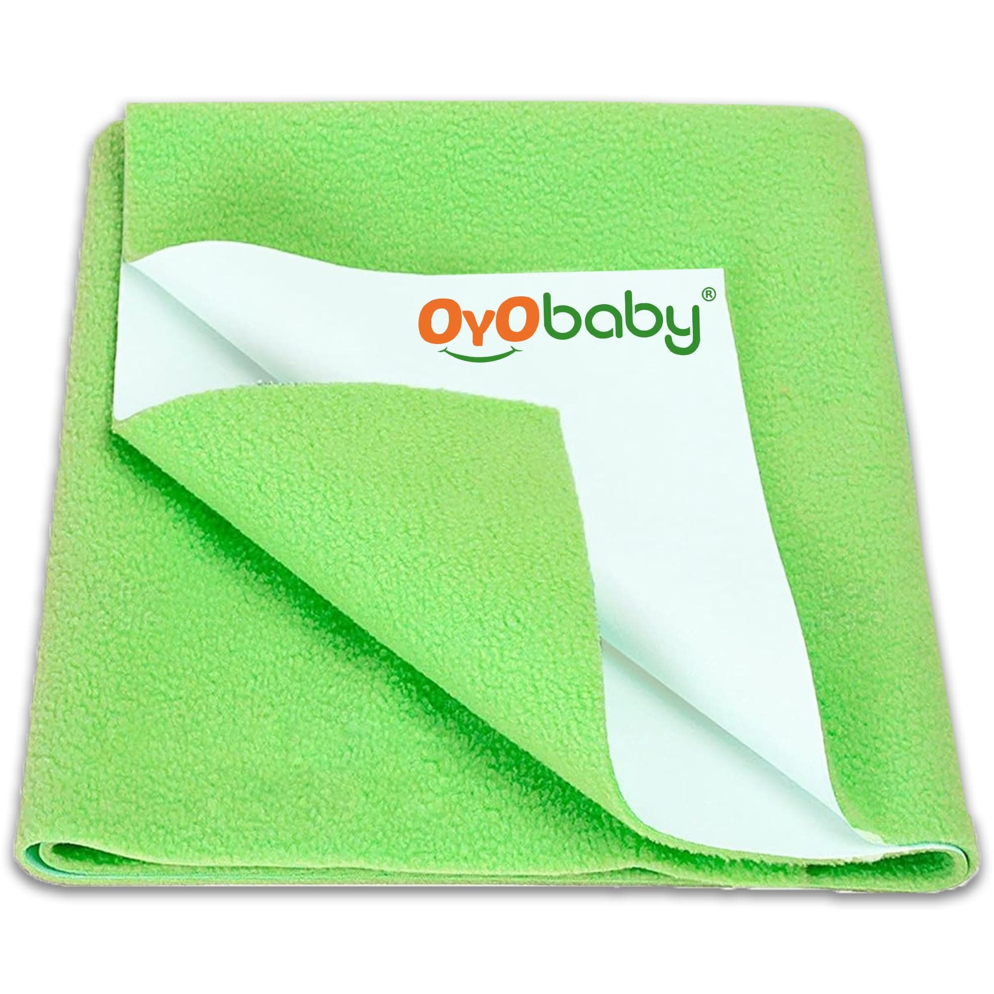 OYO BABY Quick Dry Soft Baby Underpad | Waterproof Reusable Mattress Sheet 100×70 cm Medium | Bed Dry Sheet with Extra Absorbent Layer | Gentle on Skin, Mess-Free – Light Green