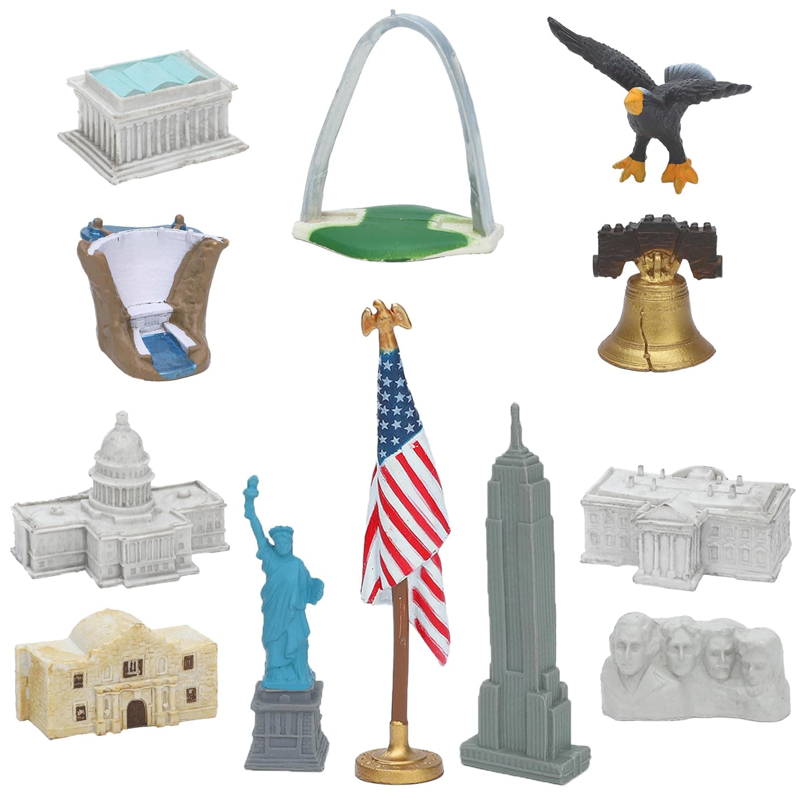 ONEST 12 Pieces Mini World Building Model Playsets Famous Architecture Figurines