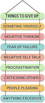 ArtvibesDecorative Positive Quotes Printed MDF Wooden Wall Hanging | Living Room | Home Decor Items | Gifts | Wall Art For Hall | Modern Wall Decoration Accessories for Home Decoration (WH_9302N)