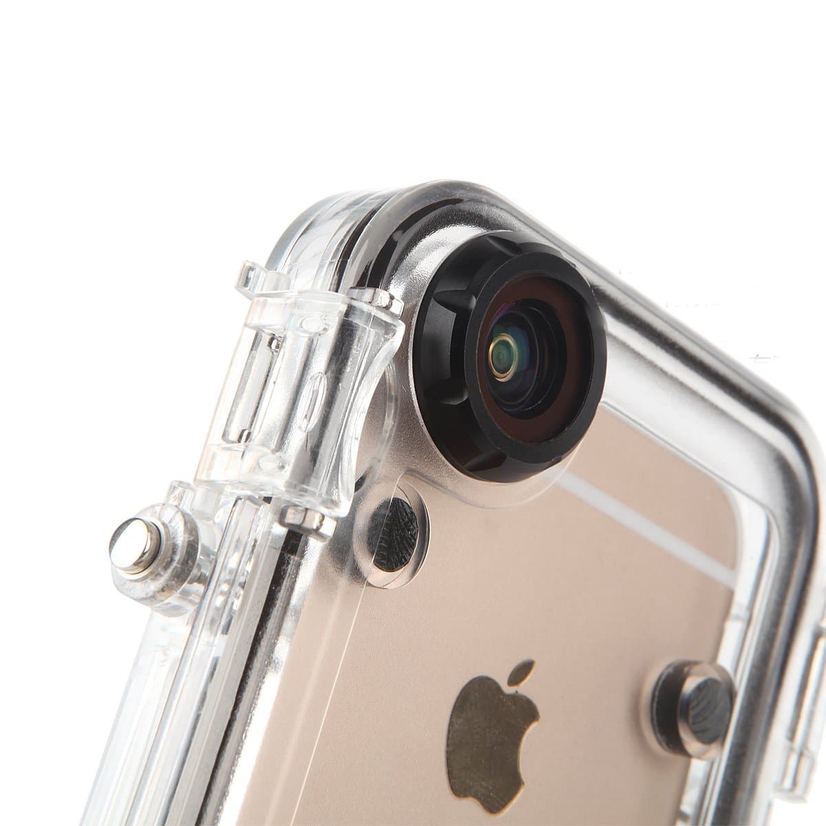 PortNSport iPhone 6/6S Case: Patented Design - Mountable, Fully Sealed Water-Proof, Detachable Front/Back Covers, Shock-Proof, Overlay Lens in Different Colors (Black)