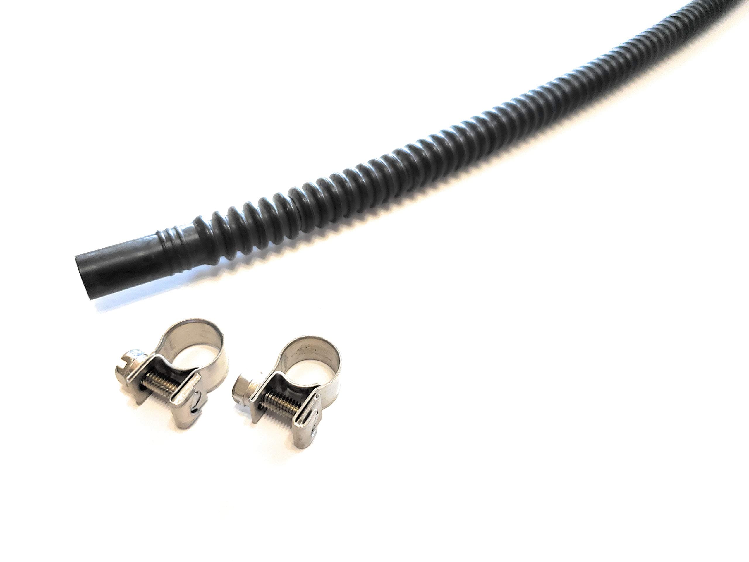 Corrugated Fuel Hose 5/16" ID x 17-3/4" Long with Stainless Steel Vapor Clamps for In-Tank Use
