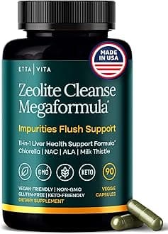 Liver Cleanse Detox & Repair - Microplastics Detox & Zeolite Supplement for Gut Health, Cognition & Natural Energy - Glutathione, NAC, Chlorella, Spirulina, ALA, Cilantro, Milk Thistle, Noni, Shilajit