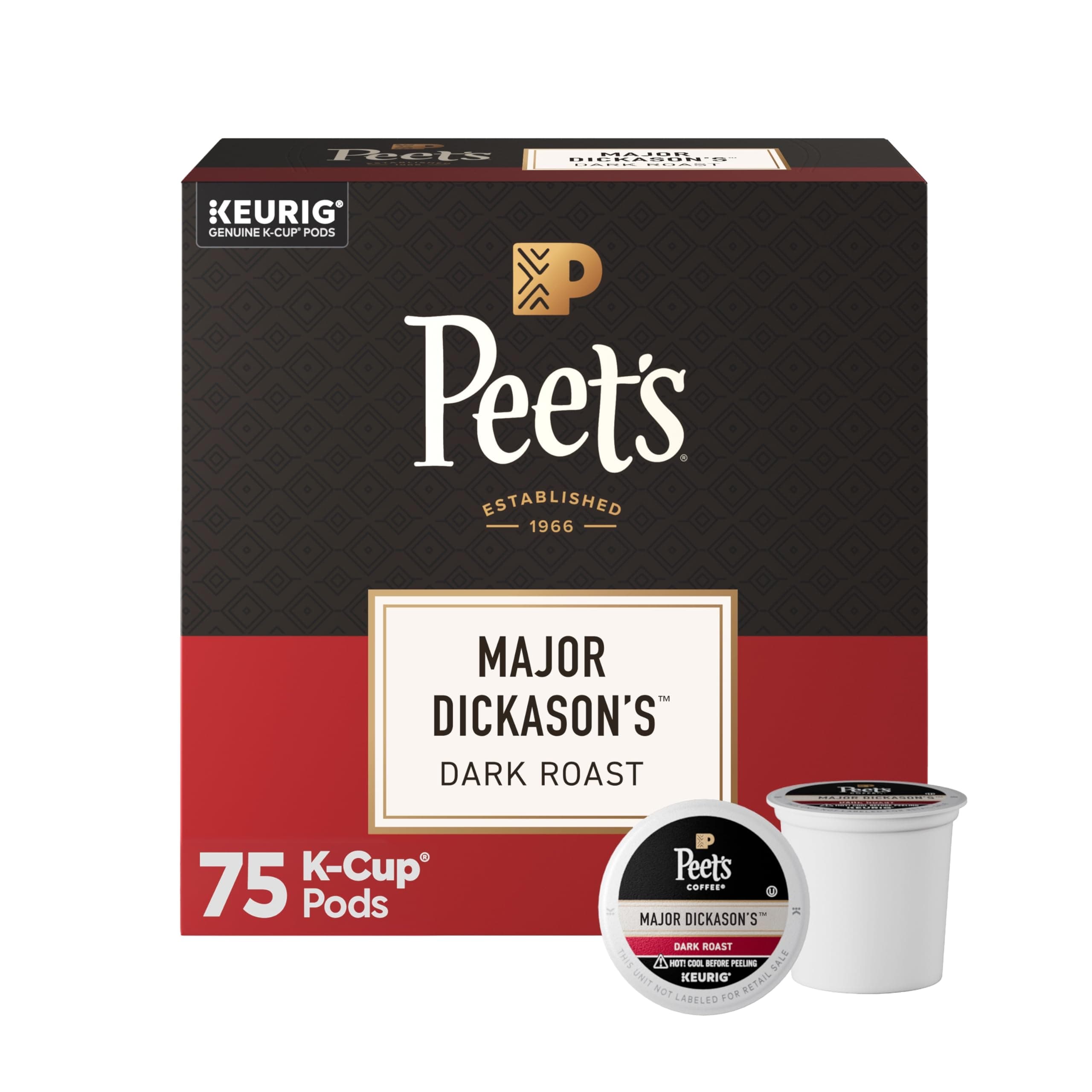 Major Dickason's Blend Dark Roast Coffee K-Cup Coffee Pods (75 Count)