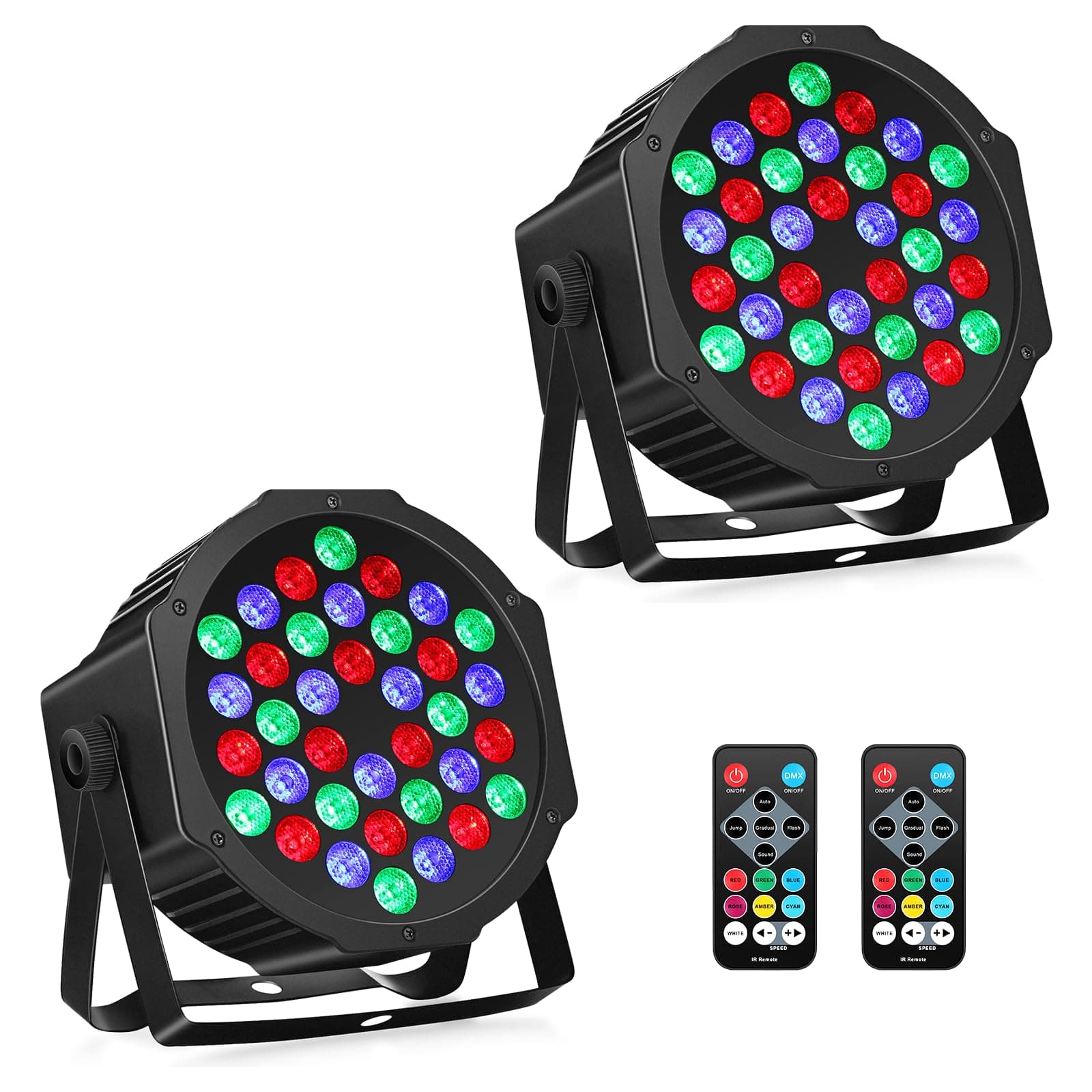 Battery Powered Stage Par Lights: 36W RGB Rechargeable Par Can 2Pack - 6 to 15Hours Working Time - Remote DMX Control Uplights for Event Chruch Wedding Mobile DJ Party Music Dance Band Club Live Show