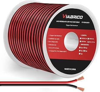 18AWG 50FT Electrical Wire 2 Conductors Red Black for LED Lighting Strips Flexible Extension Cord 18 Gauge Copper Clad Aluminum Wire 12V/24V DC