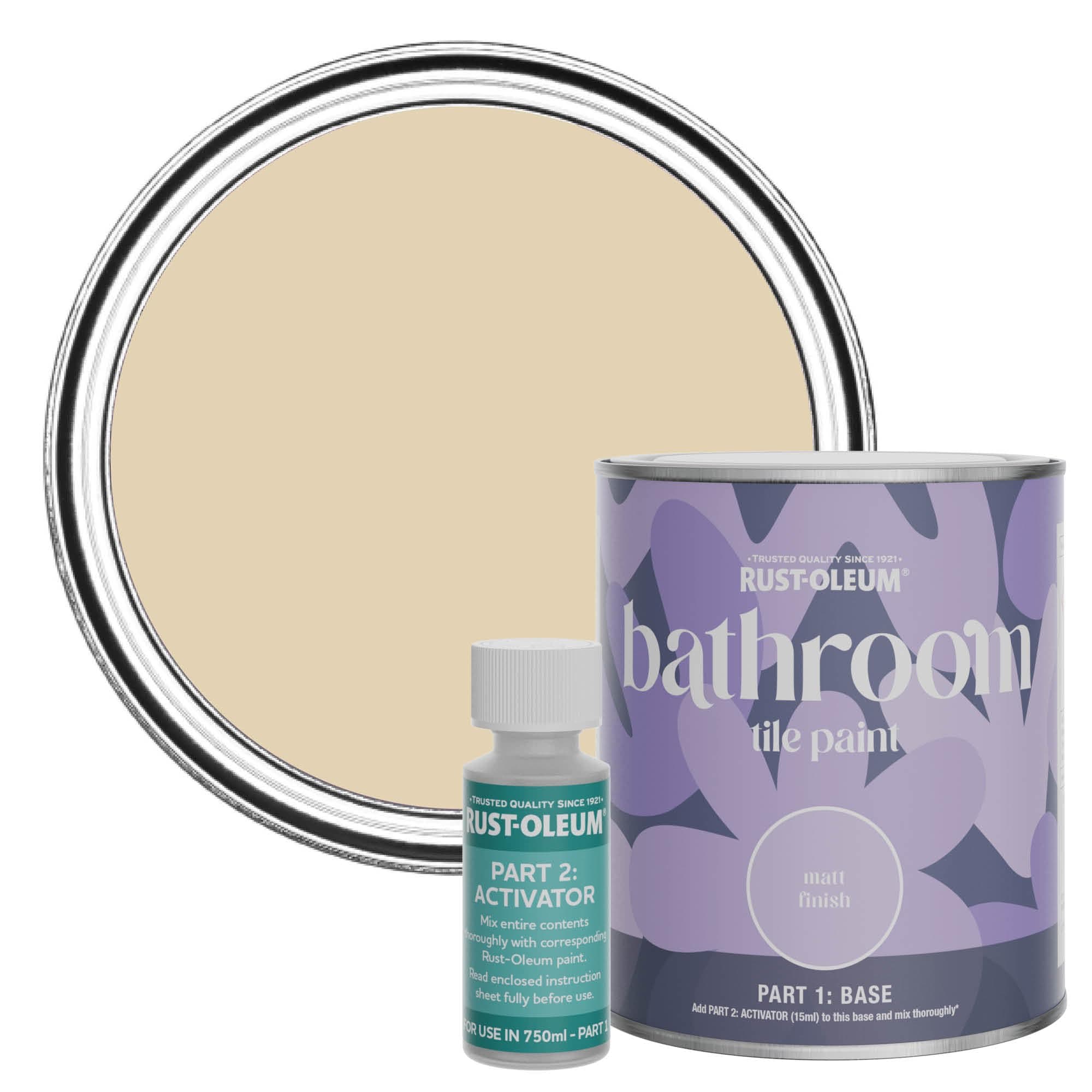 Rust-Oleum Beige Water-Resistant Bathroom Tile Paint in Matt Finish - Sandhaven 750ml