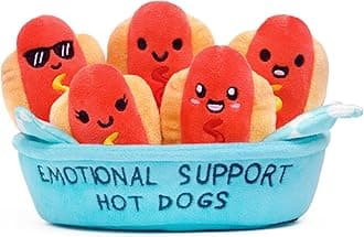 WHAT DO YOU MEME? Emotional Support Hot Dogs - The Original Viral Cuddly Plush Comfort Food, Unique Gift for Valentine's Day, Birthdays, Christmas, Friendship & Anniversary's