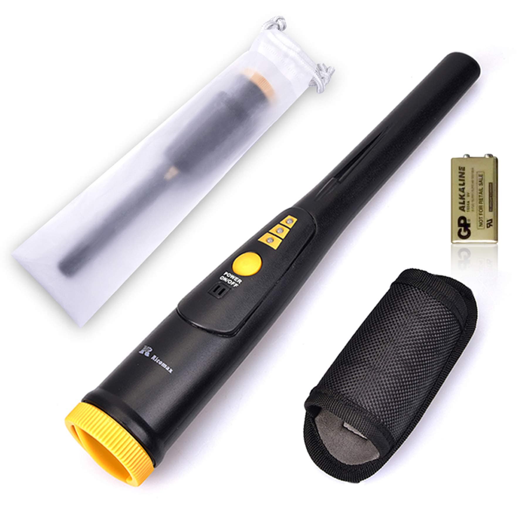 Ricomax Pinpointer Metal Detector - Hand-Held Metal Detector With High Sensitivity, One-Button Operation Pin Pointer With Led Indicator & Buzzer Vibration, Portable Treasure Hunter With Belt Holster