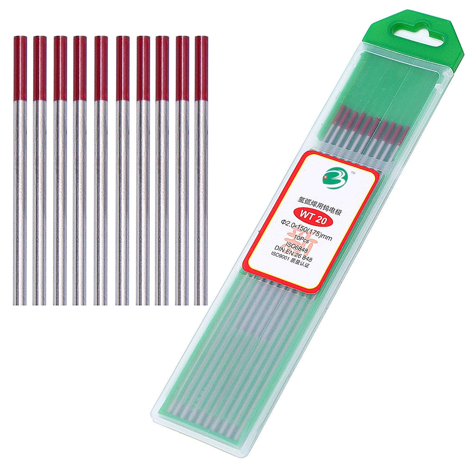 DAHAN Tungsten Electrodes Red Diam: 1/16”(1.6mm)