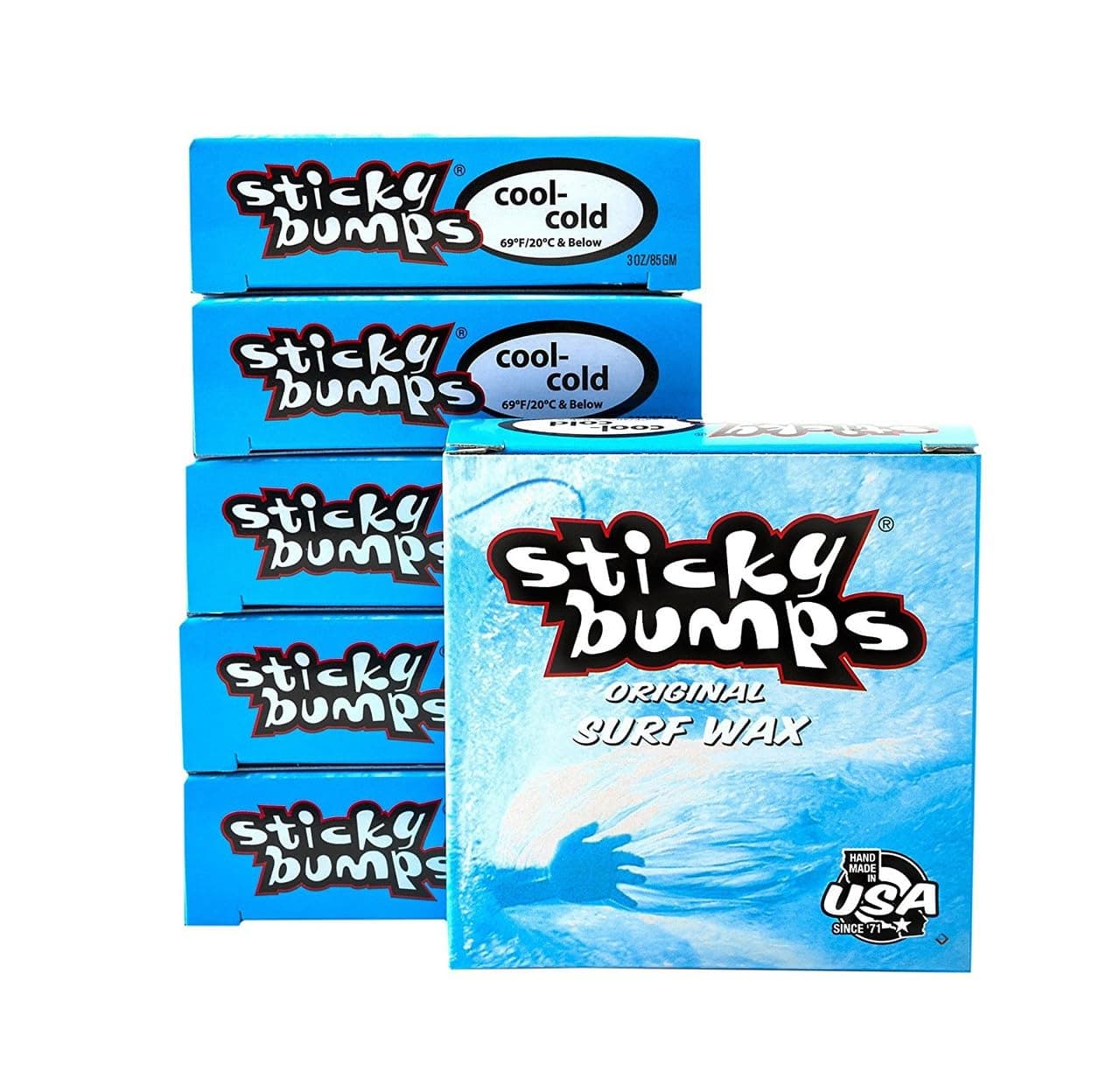 Sticky Bumps Original surf Wax Cool-Cold | Long-Lasting Surfboard Wax | Great Bump Building for Surfing | Non-Toxic, Nature-Safe | for Surfboard surf Wax Temps 69°F / 20°C & Below.
