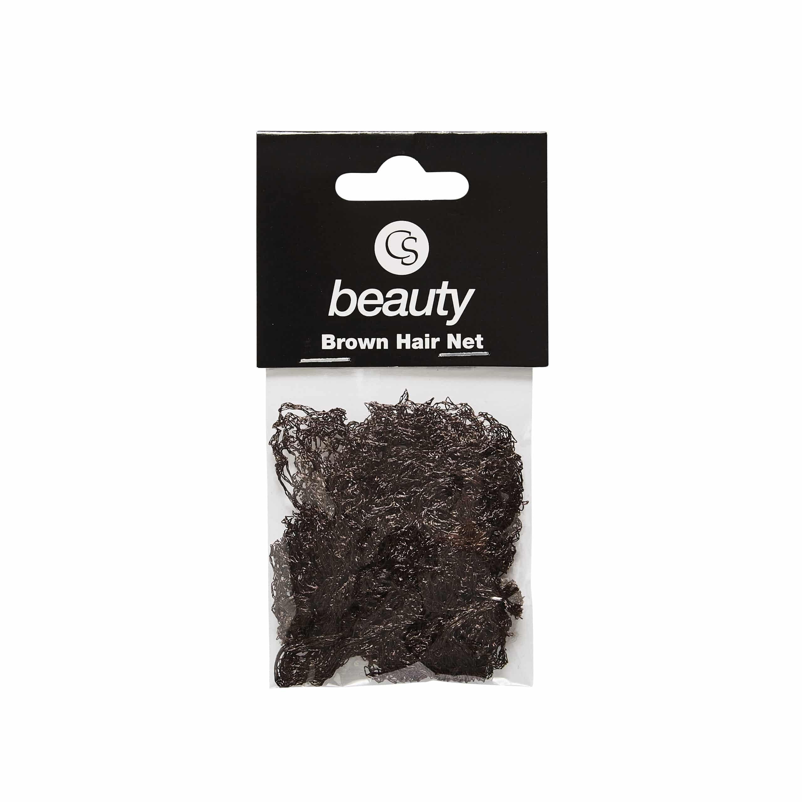 2 X Nylon Sleep-In Hair Nets (Dark Brown) With Elastic Edge - Stretch To Fit - By CS Beauty