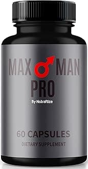 NutraRize Max Man Pro Capsules, Premium Formula for Men, All-Natural Blend to Support Male Performance, Stamina and Fitness, MaxManPro Health Pastillas Reviews (60 Capsules)