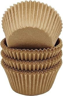 Premium Natural Greaseproof Cupcake Cases Muffin Paper Baking Cups Standard Size, 100-Count