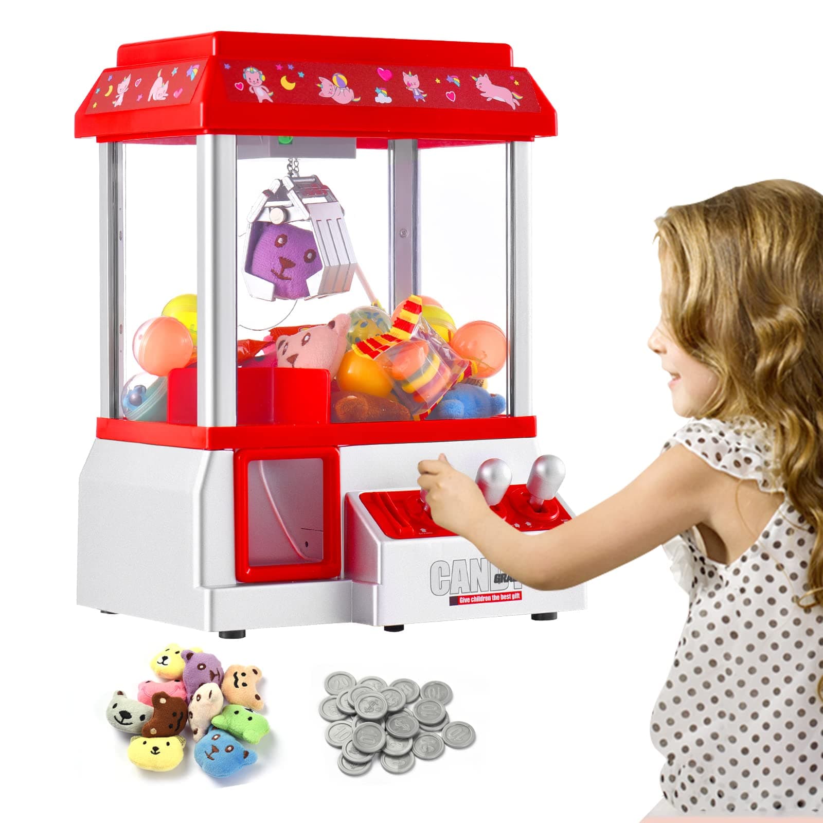 Claw Machine for Kids Toy Mini Arcade Machine Candy Grabber Prize Dispenser V...