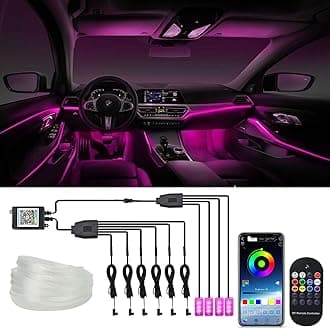 LED Car Interior Lights, 10 in 1 Ambient Lighting Kit with 315.5 Inch Fiber Optic APP Control Multicolor RGB Neon LED Lights