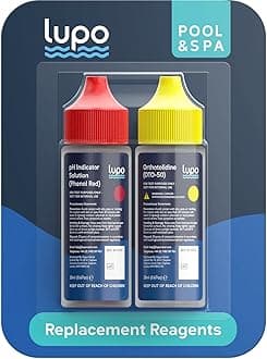 Lupo 3-in-1 Pool Test Kit Replacement Reagents | Pool Testing Kit Refill Reagents for Residential Swimming Pools & Spas for Testing Total Chlorine, Total Bromine & pH | Refill Reagents ONLY