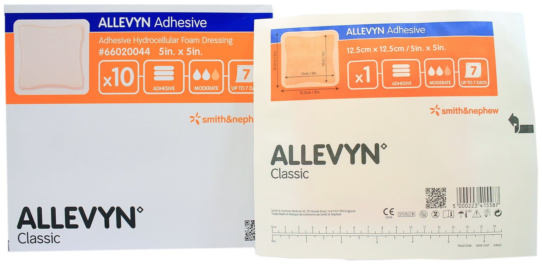 Smith & Nephew Allevyn Adhesive Foam Dressing 5 x 5 Square with Border Film Backing 66020044 10 per Box