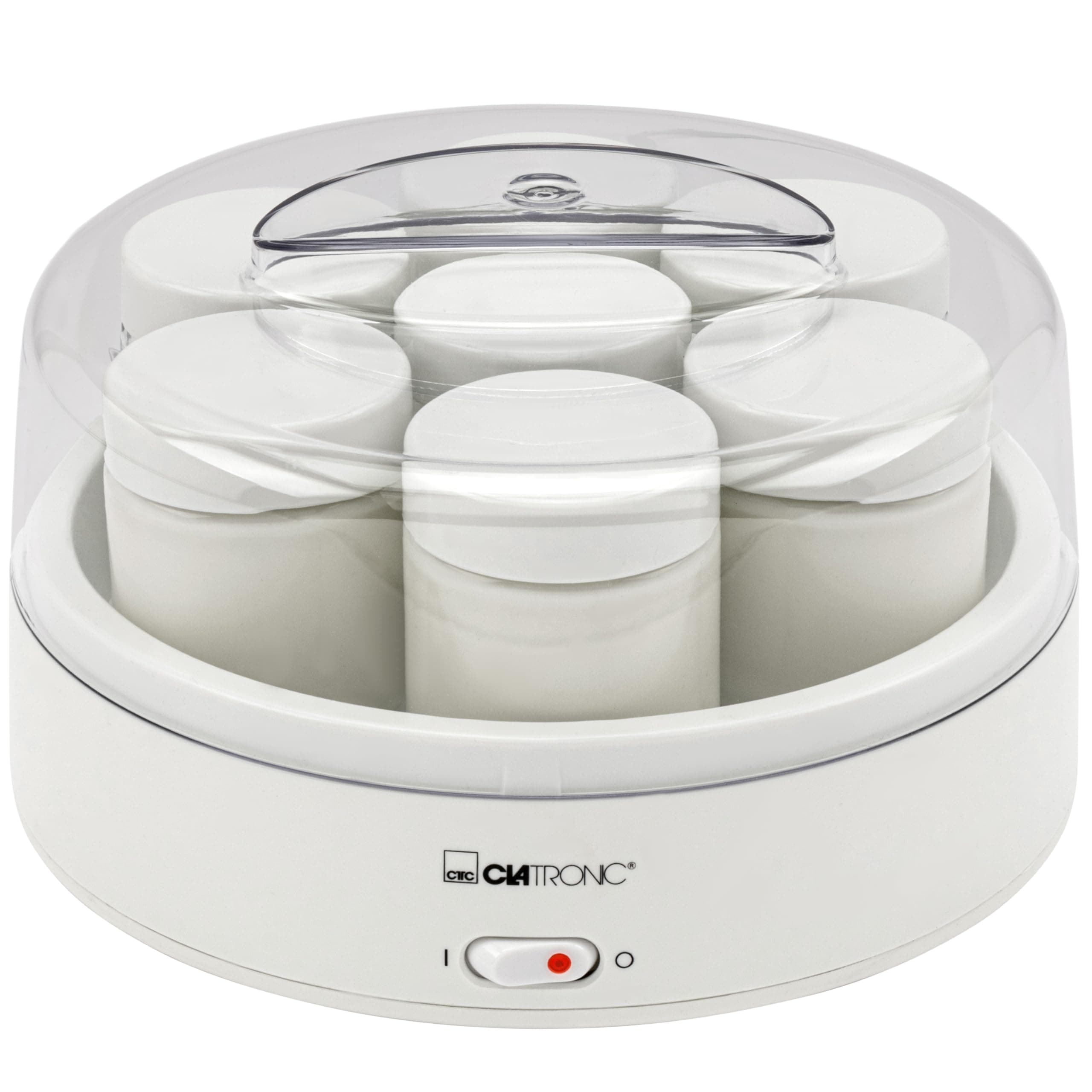 Clatronic Yogurt maker for quick & easy preparation | Yogurt maker for yogurt, cottage cheese & fresh cheese | Yogurt maker with 7 jars of 160 ml with lid | JM 3344
