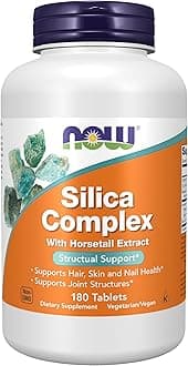 NOW Foods Supplements, Silica Complex with Horsetail Extract, Supports Hair, Skin and Nail Health*, Structural Support*, 180 Tablets