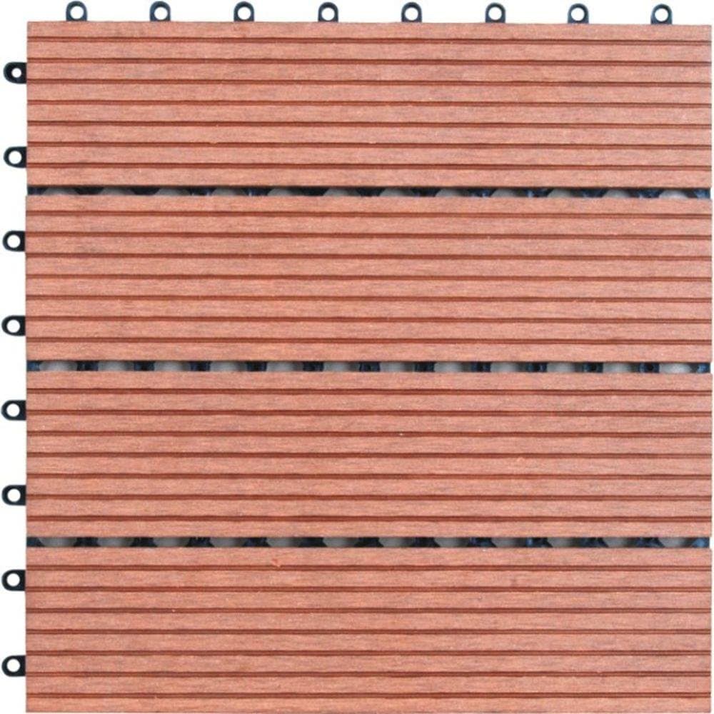 Naturesort N4-OTM4 Four M Shape Slat Bamboo Composite DIY Deck Tiles44; 11 tiles