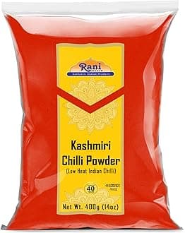 Rani Kashmiri Chilli Powder (Deggi Mirch, Low Heat) Ground Indian Spice 14oz (400g) ~ All Natural, Salt-Free | Vegan | No Colors | Gluten Friendly | NON-GMO | Kosher | Indian Origin