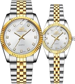 MASTOP Swiss Brand Two Tone Watch Men Women Gold Silver Stainless Steel Waterproof Couple Watches
