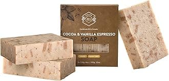 Crate 61, Handmade in Canada, Plant Based Cold Process Natural Bar Soap For Face And Body, With Premium Essential Oils, For Men And Women 3 Pack (Cocoa Vanilla Espresso)