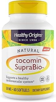Tocomin SupraBio (Tocotrienols), 50 mg - Supports Heart Health & Cardiovascular System - Tocotrienol & Vitamin E Supplement - Gluten-Free Skin Support - 60 Softgels