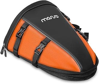 MOSISO Motorcycle Tail Bag Multifunctional Waterproof Polyester Storage Saddle Bag, 10L Outdoor Sports Motorbike Rear Seat Light Tank Handbag Tool Carry Pouch with Shoulder Strap, Orange