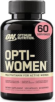 (ON) Opti-Women, Vitamin C, Zinc and D for Immune Support Women's Daily Multivitamin Supplement Capsules with 23 Vitamins & Minerals/ 600 Mcgs Folic Acid/ 18 Mgs Iron - 120 Capsules