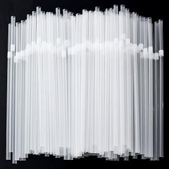 ALINK 200-Pack Clear Disposable Plastic Flexible Straws, 0.23" x 7.75" Bendy Drinking Straws