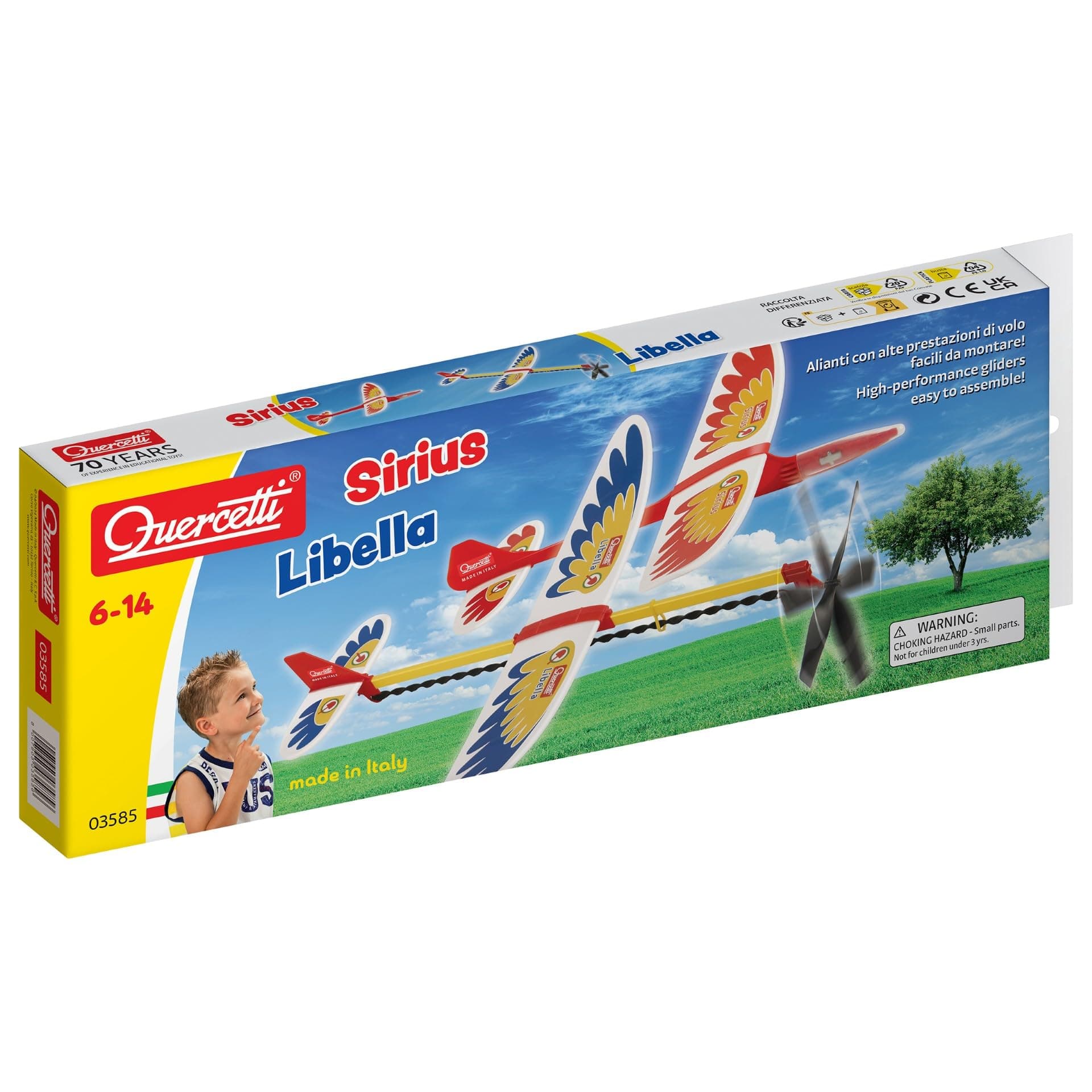 Quercetti - 3585 Sirius + Libella - Gliders Toy - Outdoor Game