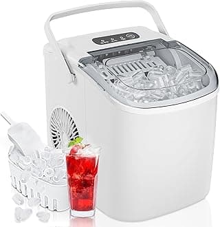 30 lbs/24H Countertop Ice Maker Machine,One-Button Operation,9 Bullet-Shaped Ice in 6 Min, Auto-Cleaning