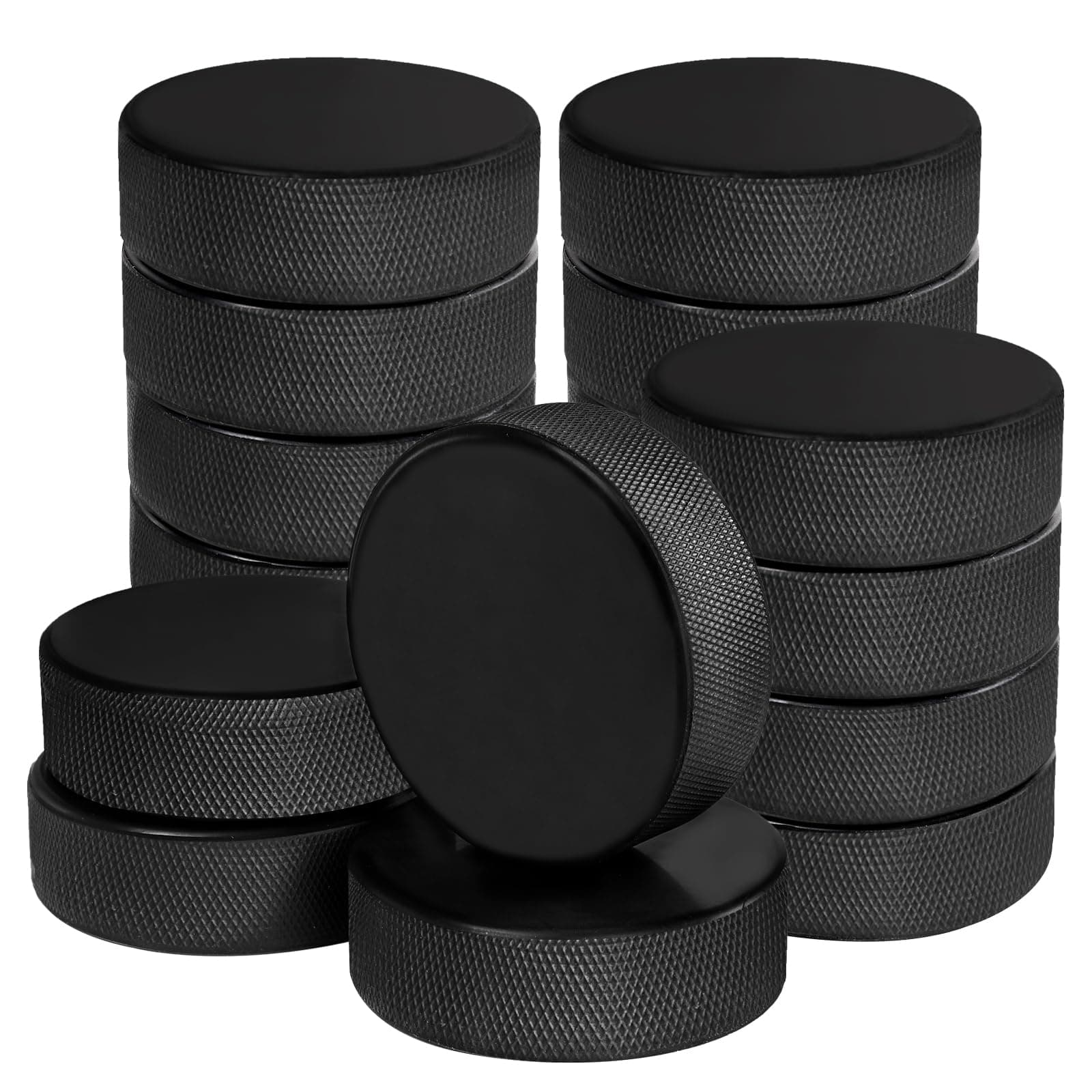 18 Pack Classic Ice Hockey Puck with 3 Reusable Mesh Bag