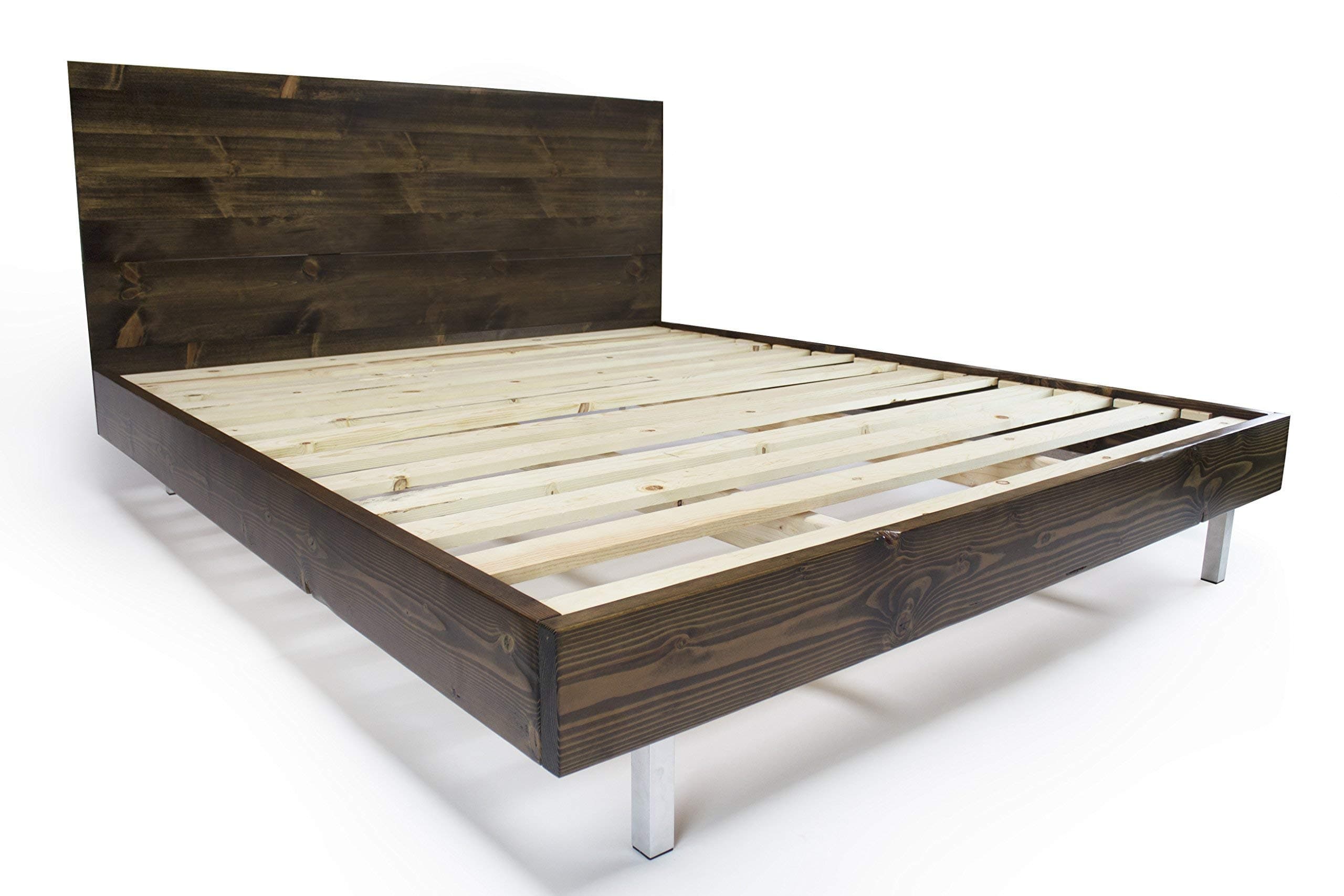 Modern Bed Frame and Headboard Set with Aluminum Legs/Clean and sleek/Sophisticated and Natural