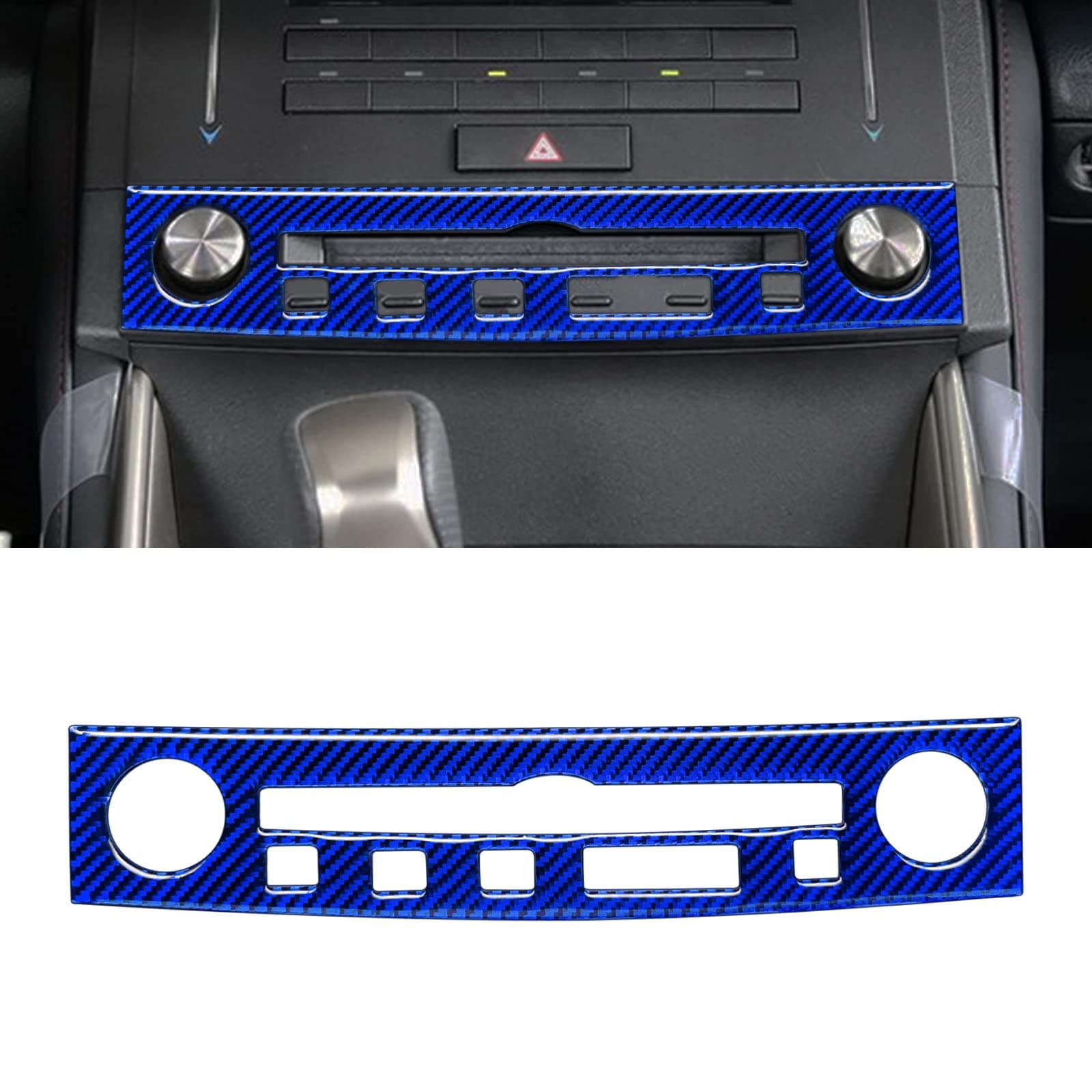 YAMUDA Compatible with Audio Control Panel Cover Sticker Carbon Fiber Interior Accessories for Lexus is 2013 2014 2015 2016 2017 2018 2019 (1PCS Blue )