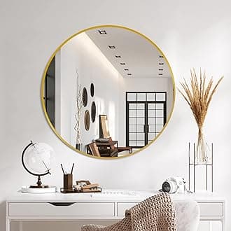 Bathroom Mirrors for Wall,Gold Frame Mirror,26'' Round Circle Mirror for Entryway Bedroom Vanity(26'',Gold)
