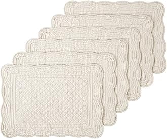 MABOZOO 100% Cotton Quilted Placemats Set of 6,Washable Cloth Table Placemats for Kitchen & Dining Table