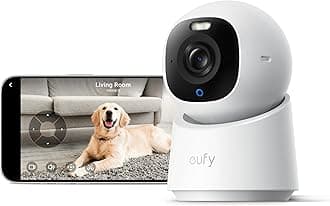 eufy Security 4K Indoor Camera E30-No Subscription,Work as Pet Camera,Nanny/Baby Monitor,360° Pan&Tilt,AI Auto Tracking,AI Detection,24/7 Recording,Color Night Vision,Two-Way Audio,Works with HomeKit