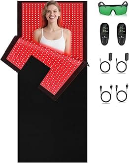 Red Light Therapy Blanket, 71in X 32in Large Size, 2520 LEDs Dual Wavelength 660 & 850nm Infrared and Red Light Therapy Mat for Full Body Pain Relief, Joint or Back, Whole Body Coverage with Timer