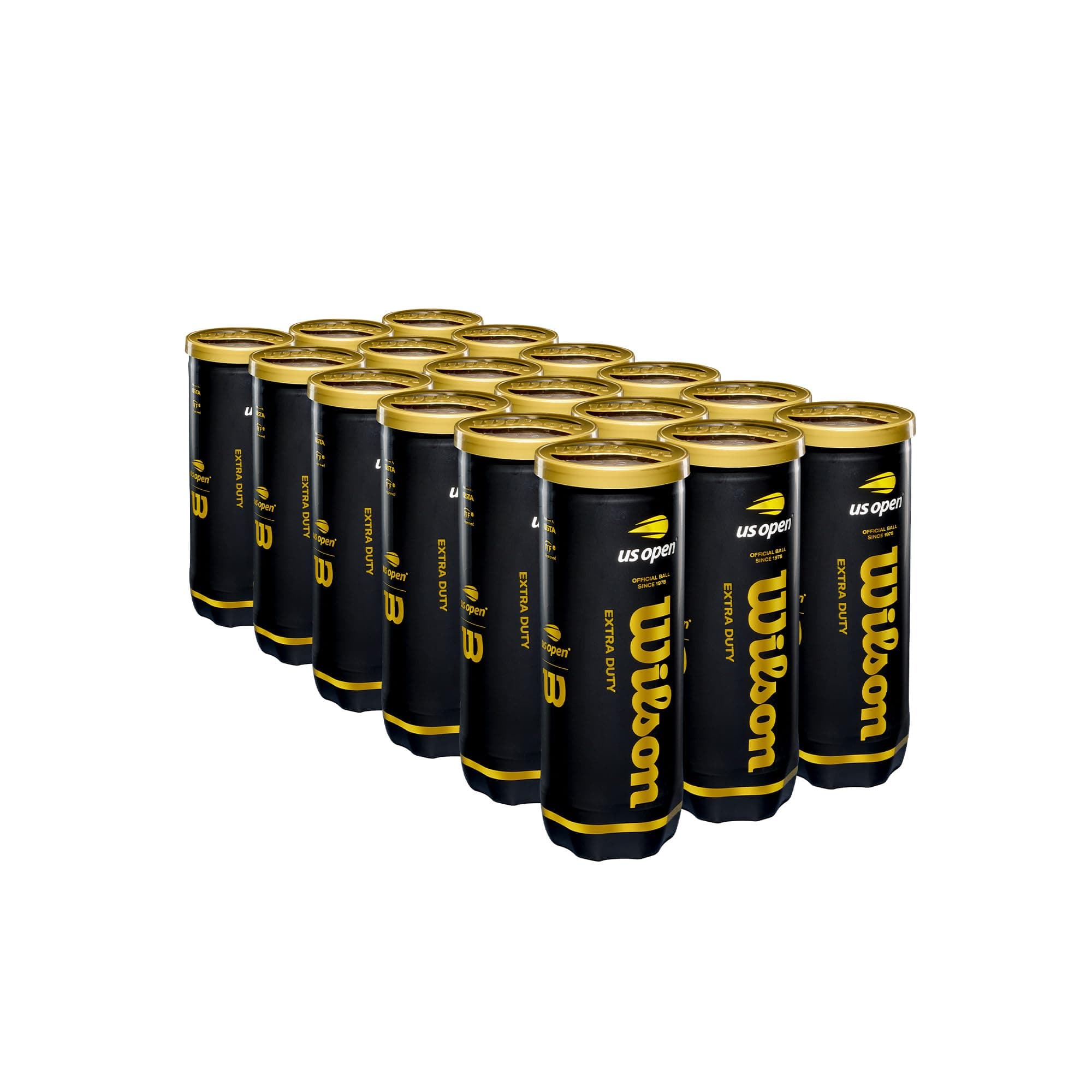 WILSON US Open Tennis Balls - Extra Duty, 24 Can Case (72 Balls)