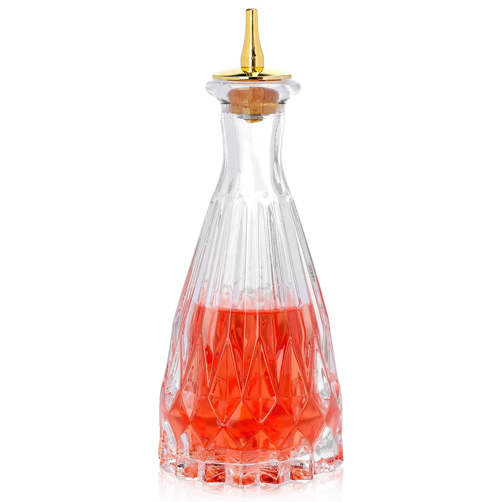 SuproBarware Bitter Bottle - Glass With Dash Top, 5oz/150ml, Great for Bartender, Home Bar - KJP15 (Tapered)