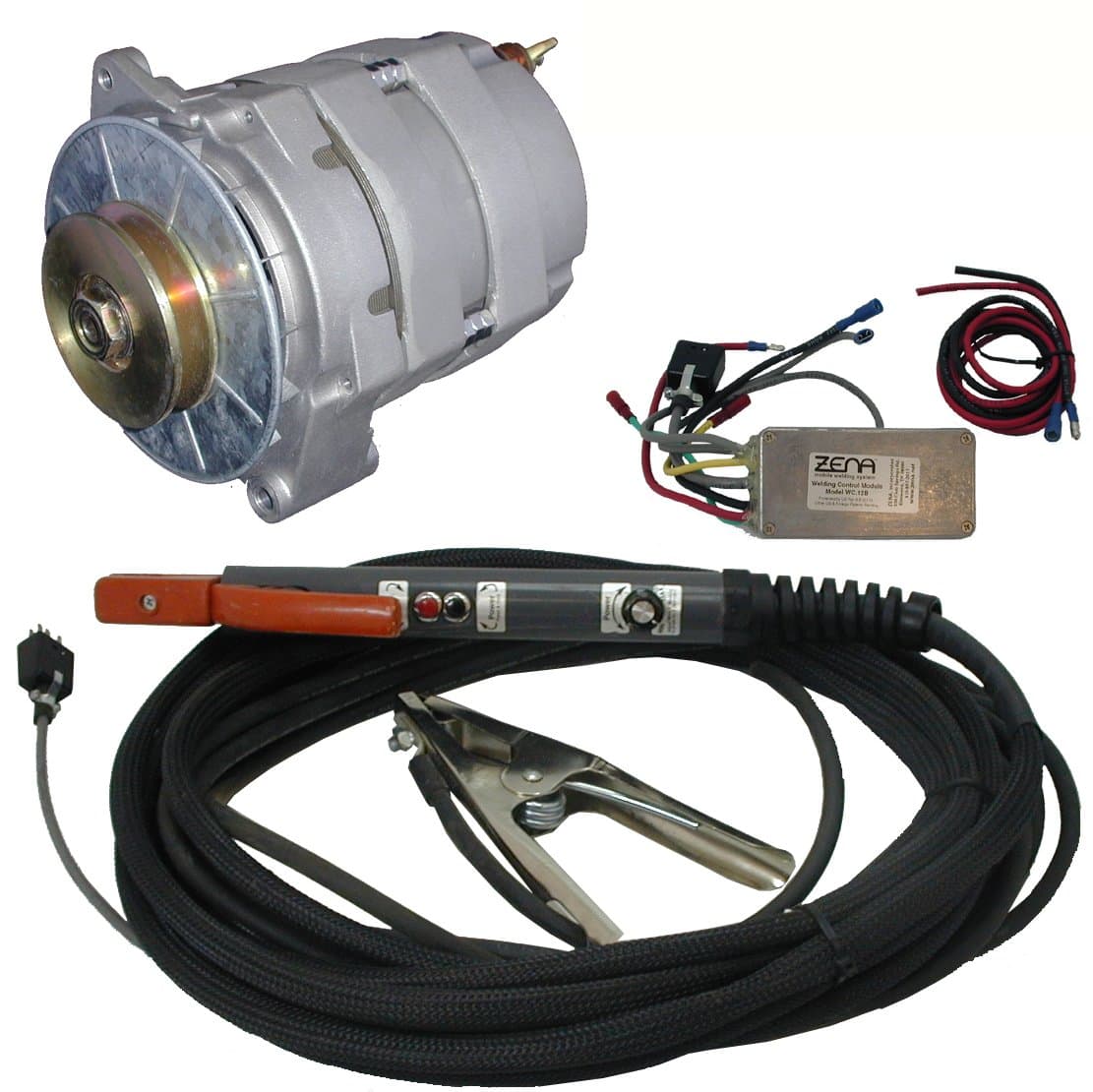 ZENA® Model MW150B, 150 amp DC, 100% duty, engine driven welder kit (w/20' cables & remote controls) - attach/retrofit to small engine or vehicle - repair a "dead" motor driven welder with OK engine