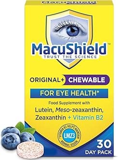 Original Plus Chewable – 30 Day Pack, Eye Health Supplement* with Lutein, Zeaxanthin and Meso-zeaxanthin + Vitamin B2 (Riboflavin) which Helps Maintain Normal Vision, Bilberry Flavour