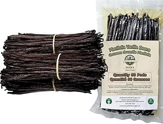 50 Vanilla Beans Bulk For Making Vanilla Extract Grade A - NON-GMO Fresh Pods, "6-9" Inches, Perfrect for Homemade Extract, Cooking, and Brewing