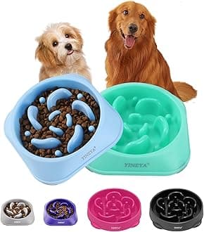 2PCS Slow Feeder Dog Bowls, Pet Supplies That Slow Down Eating, Pet Food Bowls, Maze Dog Puzzle Feeder for Medium Breed