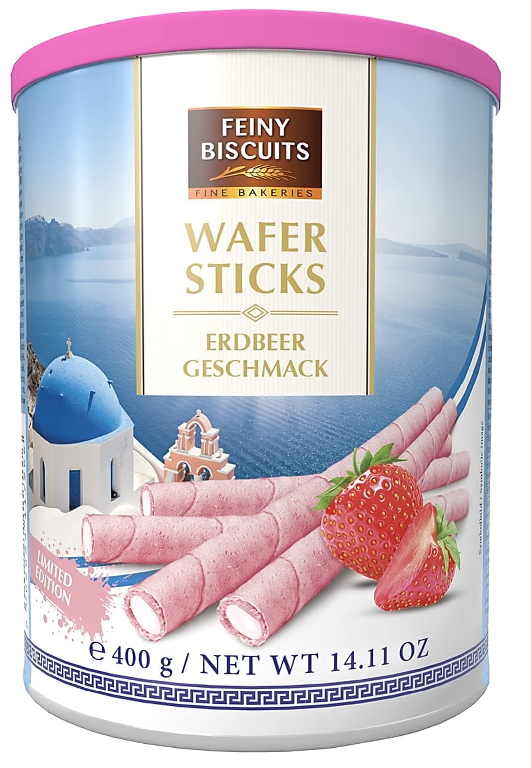 Wafer Rolls with Strawberry Flavoured Cream 400g
